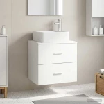 vidaXL Επιτοίχια Λεκάνη Έπιπλο Λευκό 53 x 34,5 x 63 εκ