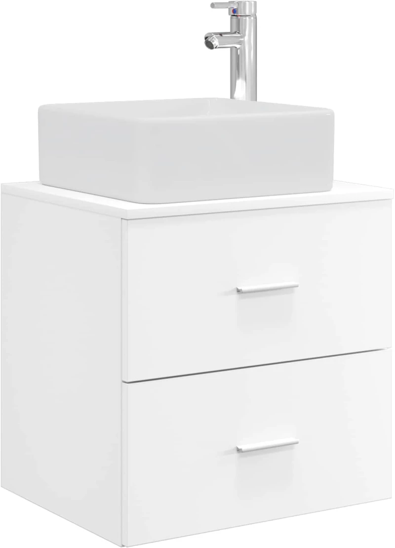 vidaXL Επιτοίχια Λεκάνη Έπιπλο Λευκό 53 x 34,5 x 63 εκ