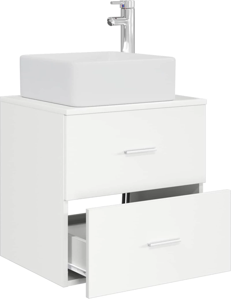 vidaXL Επιτοίχια Λεκάνη Έπιπλο Λευκό 53 x 34,5 x 63 εκ