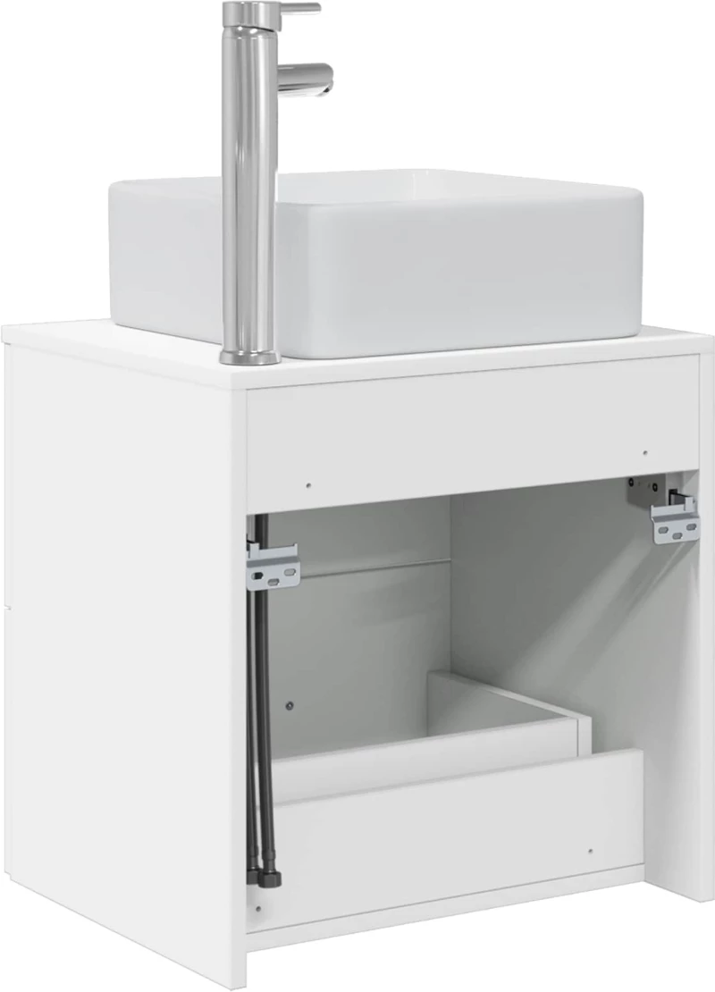 vidaXL Επιτοίχια Λεκάνη Έπιπλο Λευκό 53 x 34,5 x 63 εκ