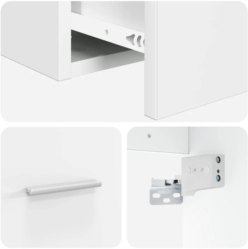 vidaXL Επιτοίχια Λεκάνη Έπιπλο Λευκό 53 x 34,5 x 63 εκ