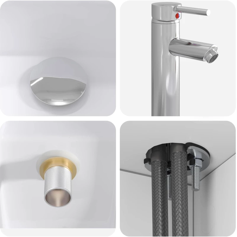 vidaXL Επιτοίχια Λεκάνη Έπιπλο Λευκό 53 x 34,5 x 63 εκ
