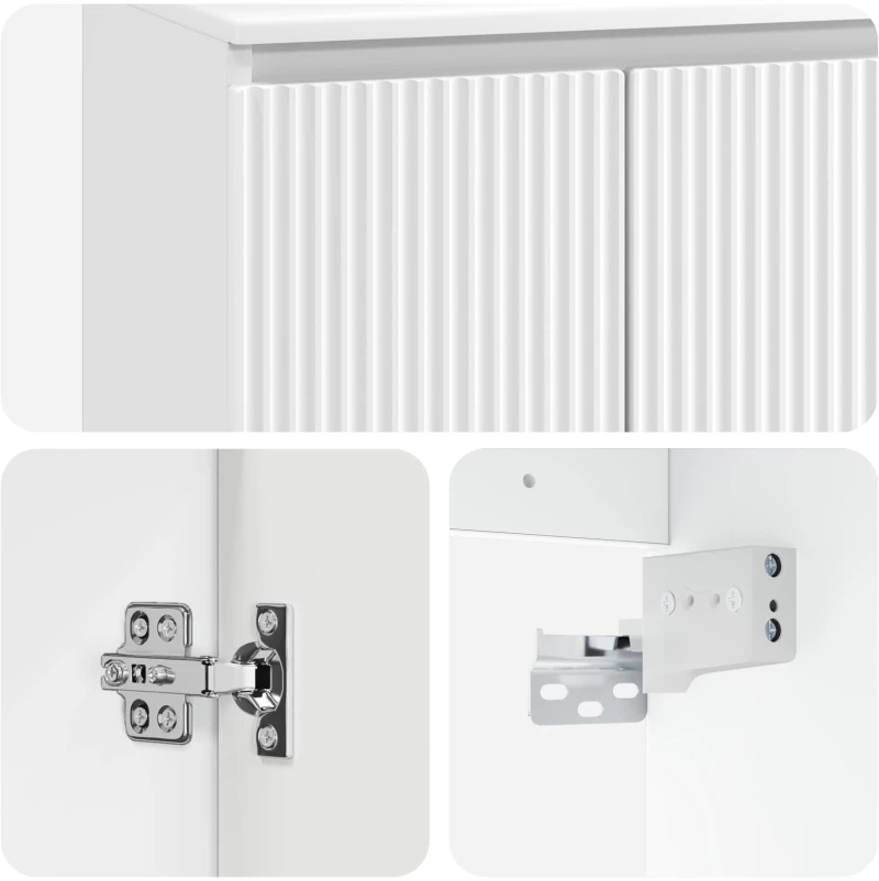 vidaXL Επιτοίχια Λεκάνη Έπιπλο Λευκό 53 x 35 x 63 εκ