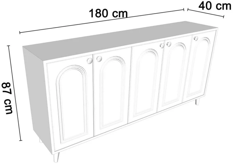 Stewehome Μποέμ κονσόλα με καπάκι από mdf 180x40x87 cm