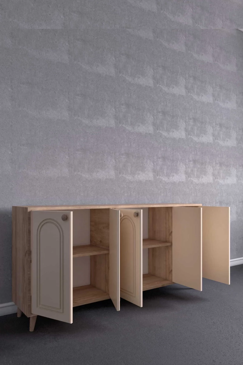 Stewehome Μποέμ κονσόλα με καπάκι από mdf 180x40x87 cm