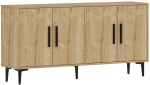 Stewehome Μοντέρνα κονσόλα 150 cm με ντουλάπι και ράφια από συνθετικό ξύλο 150x36x75 cm