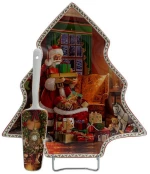 Χριστουγεννιάτικη Πιατέλα Με Σπάτουλα Santa 372-223-101 30cm Multi