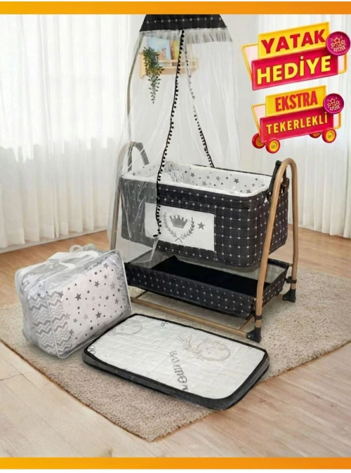 Stewehome Βρεφική κούνια με δυνατότητα κίνησης και σταθεροποίησης 80x23x100 cm