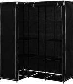 vidaXL Γωνιακή Ντουλάπα Μαύρη 130 x 87 x 169 εκ.