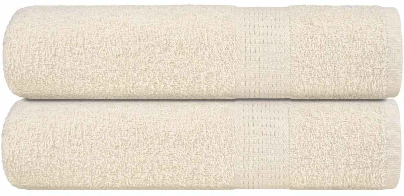 vidaXL Χειροπετσέτες FROGN 2 τεμ. Κρεμ 50x100 εκ. 360 γρ./τ.μ.