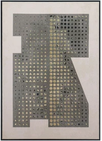 Πίνακας Καμβάς FAL502 50x70cm Multi-Grey Espiel Κάθετοι Mdf,Καμβάς
