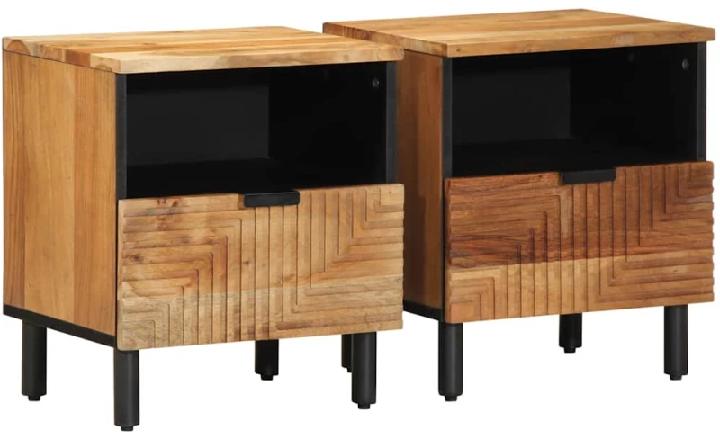 vidaXL Κομοδίνα 2 τεμ. 40x33x46 εκ. από Μασίφ Ξύλο Ακακίας