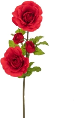 Κλαδί Γίγας Με Διπλό Τριαντάφυλλο 92894 26x26x132cm Red Πλαστικό