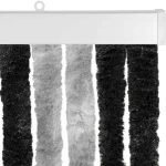 vidaXL Κουρτίνα εντόμων Chenille Γκρι και Μαύρο 100 x 230 cm 100% PP