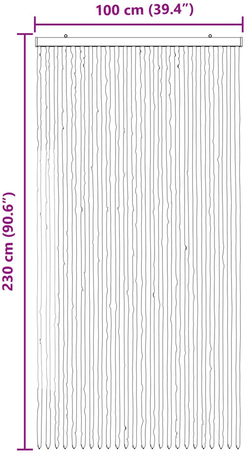 vidaXL Κουρτίνα εντόμων Chenille Γκρι και Μαύρο 100 x 230 cm 100% PP