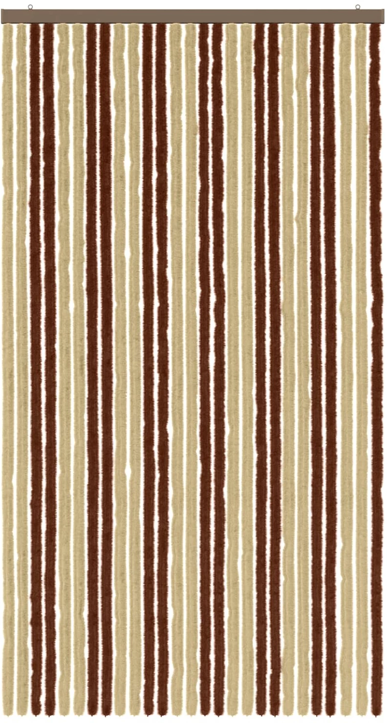vidaXL Κουρτίνα εντόμων Chenille Καφέ και μπεζ 118 x 220 cm 100% PP
