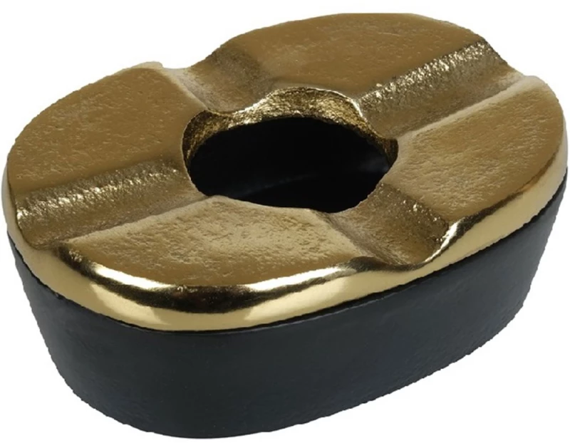 Σταχτοδοχείο Αντιανεμικό ASR102 11x4,5cm Black-Gold Espiel Αλουμίνιο