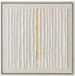 Πίνακας Χειροποίητος 00.05.50037 50x50cm Ecru-Gold Τετράγωνοι Ξύλο