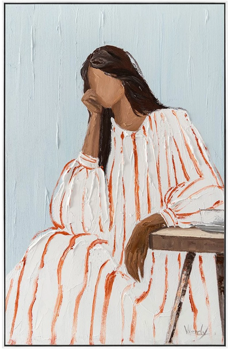 Πίνακας Χειροποίητος Woman 00.05.50055 60x90cm Multi Κάθετοι Ξύλο