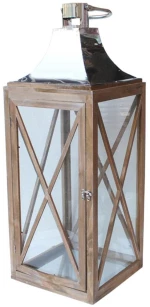 Φανάρι 00.07.77003 26,5x26,5x74cm Brown Ξύλο