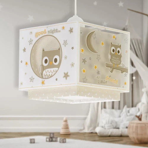 Φωτιστικό Οροφής Παιδικό Good Night 63392M 24x24x21,5 E27 White-Beige Ango