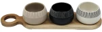 Ορντεβιέρα 3 Θέσεων Tapas (Σετ 4Τμχ) 014.KG3897 38x10x6,8cm Multi Κεραμικό,Ξύλο
