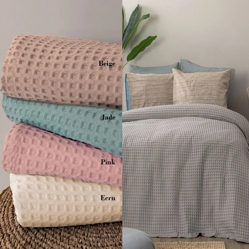 Κουβέρτα Marcie Pink Palamaiki Μονή 170x240cm 100% Βαμβάκι