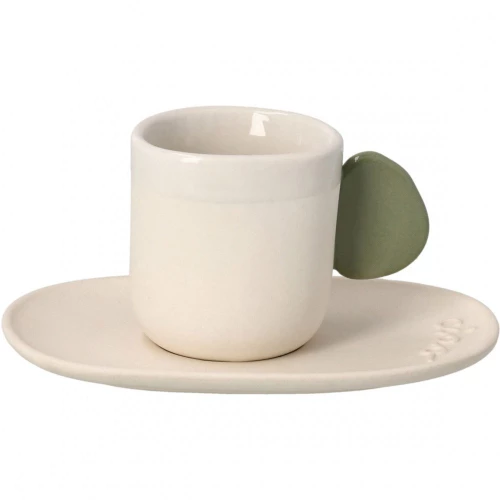 Φλυτζάνι Espresso Ciao RD0018746 12,2x6,10x8cm Cream-Green Raeder Κεραμικό
