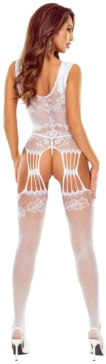 PASSION - BS120 WHITE FLOWERS BODYSTOCKING
