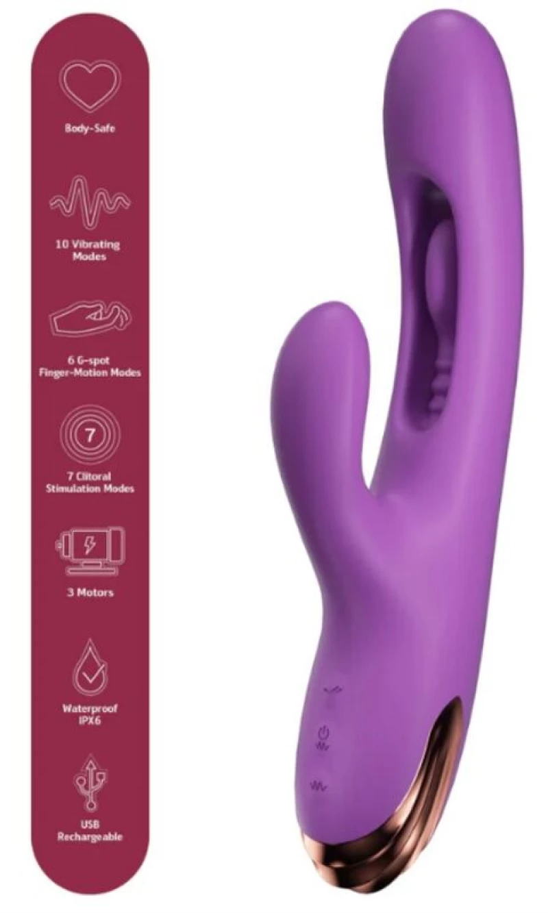 SHE.E.O - RABBIT G-SPOT VIBRATOR WITH DIGITAL MOVEMENT PURPLE