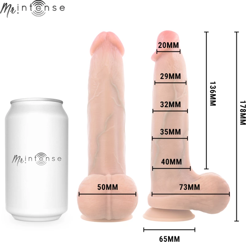MR INTENSE - BRUCE S SILICONE DILDO WITH TESTICLES 17.8 CM -Ã'- 4 CM