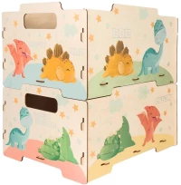 Κουτιά Αποθήκευσης Παιδικά Baby Dinos 5450 (Σετ 2τμχ) 26,5x34,5x18,5cm Multi Ango Ξύλο