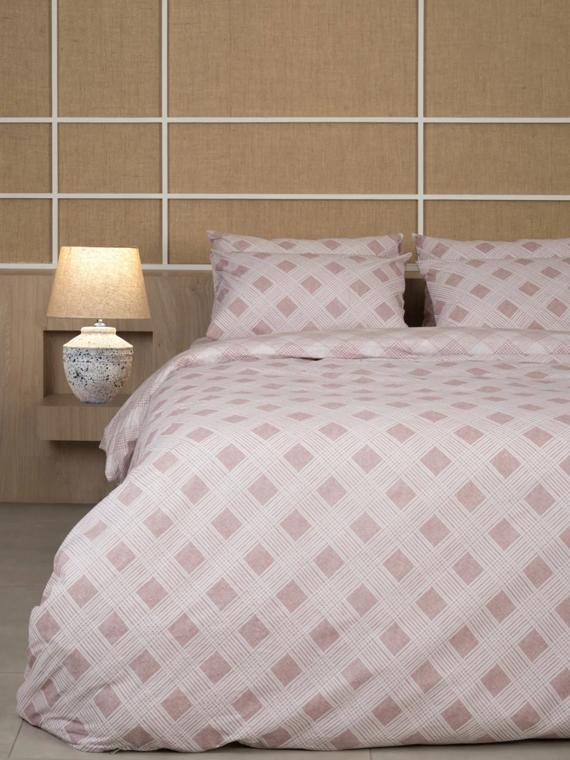 Σετ Σεντόνια Cotton Feelings 2072 Rose Μονό με λάστιχο(105x205 30)
