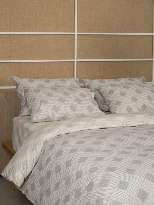 Σετ Σεντόνια Cotton Feelings 2072 Beige Διπλό με λάστιχο (150x205 30)