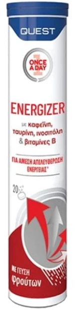 QUEST Energizer, Συμπλήρωμα Διατροφής για Άμεση Ενέργεια - 20αναβρ. δισκία