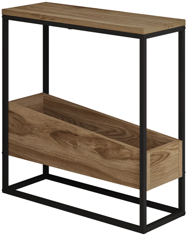 Τραπεζάκι βοηθητικό Lido Megapap χρώμα καρυδί Ud 60x22x62εκ.