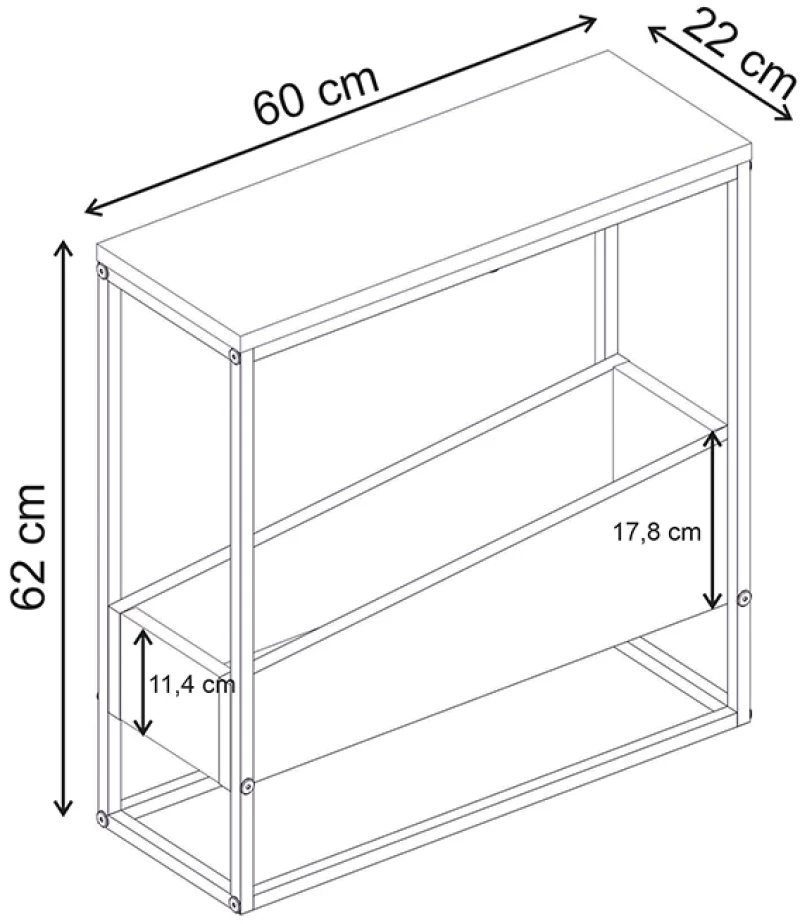 Τραπεζάκι βοηθητικό Lido Megapap χρώμα καρυδί Ud 60x22x62εκ.