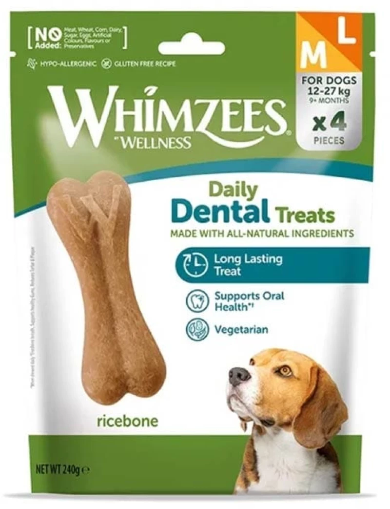 Whimzees Λιχουδιά Σκύλου Trial Bags Ricebone Medium/Large 4pcs