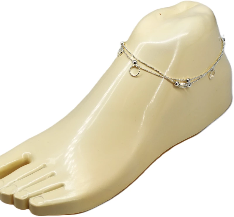 Elegant Αλυσίδα Ποδιού διπλή με μπιλίτσες και ΣΤΕΦΑΝΆΚΙΑ Κ. ANK23-096