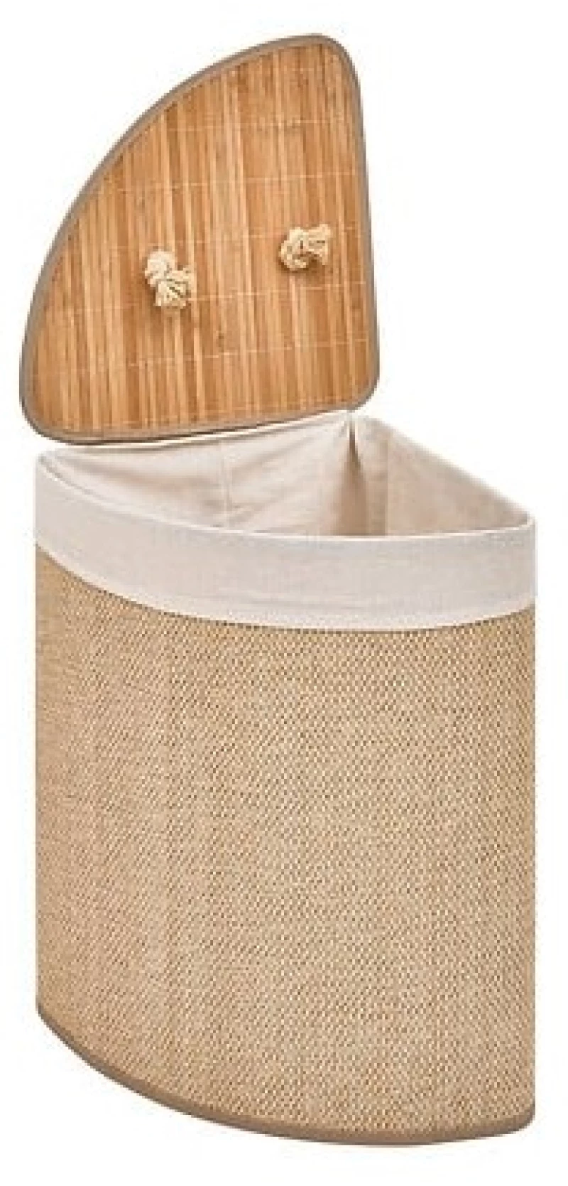 Καλάθι απλύτων γωνιακό Bamboo/MDF 48L/37x37x50cm