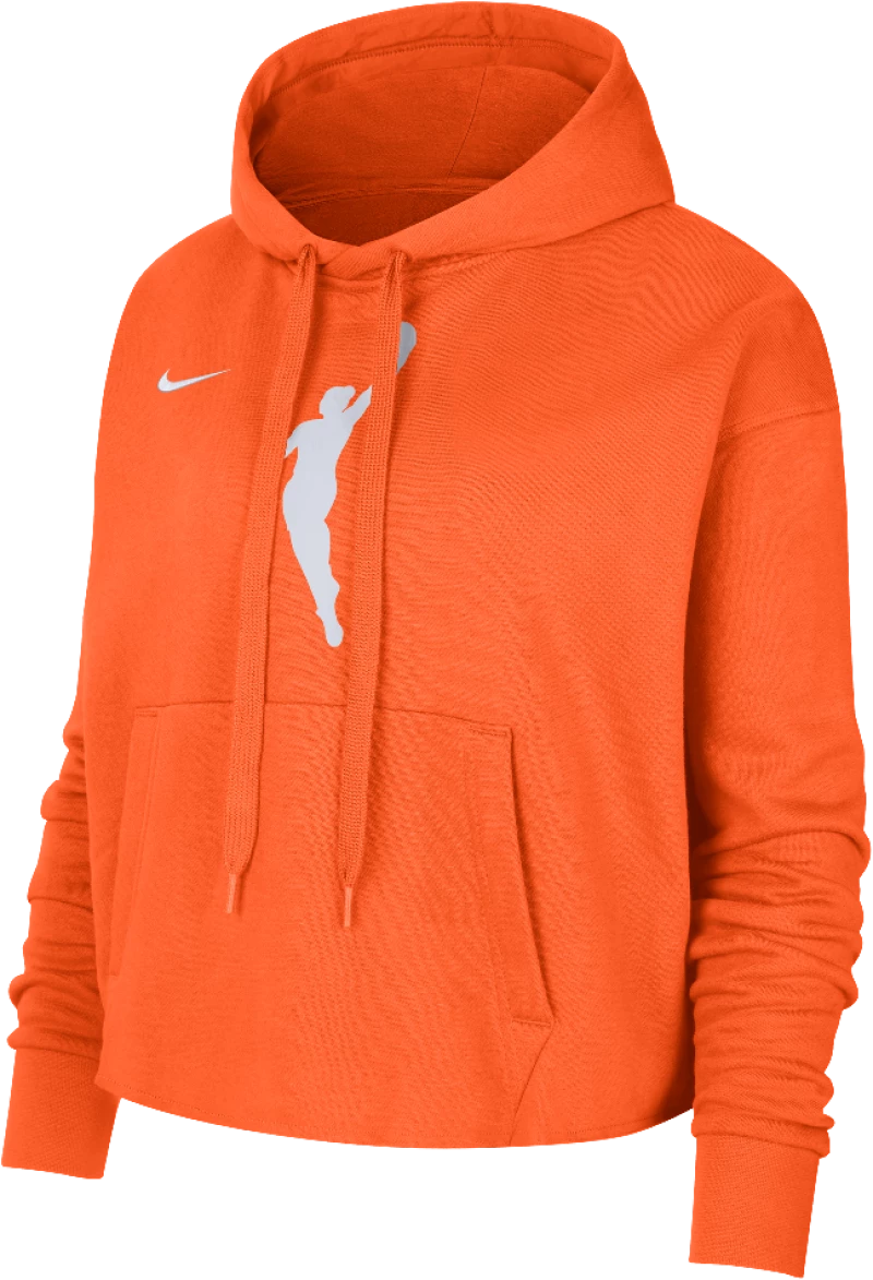 Team 13 Courtside Women's Nike WNBA Cropped Pullover Hoodie Brilliant Orange/Brilliant Orange/White