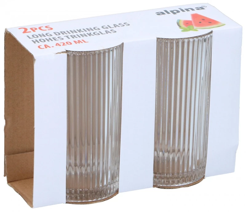 Ποτήρι νερού γυάλινο 420ml/7x13,5cm