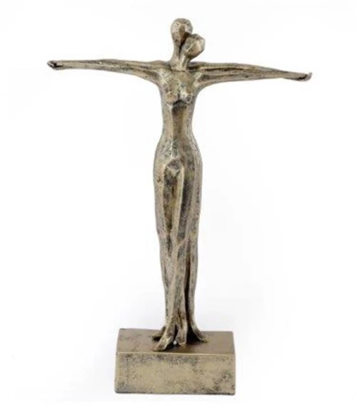 Ζευγάρι άγαλμα χρυσό polyresin 25X7.5X35cm