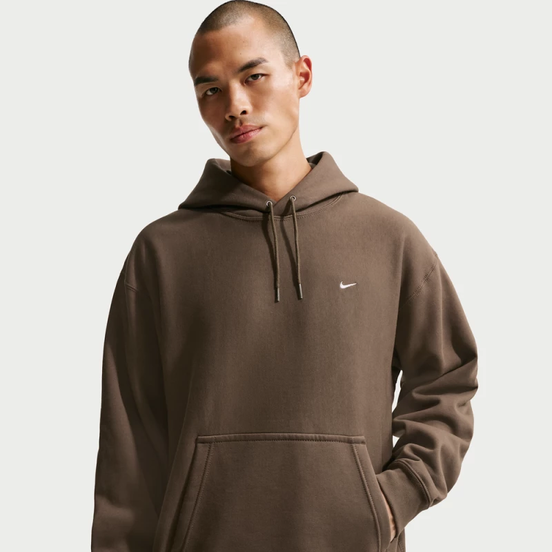 Nike Solo Swoosh Men's Pullover Hoodie Dark Hazel/White