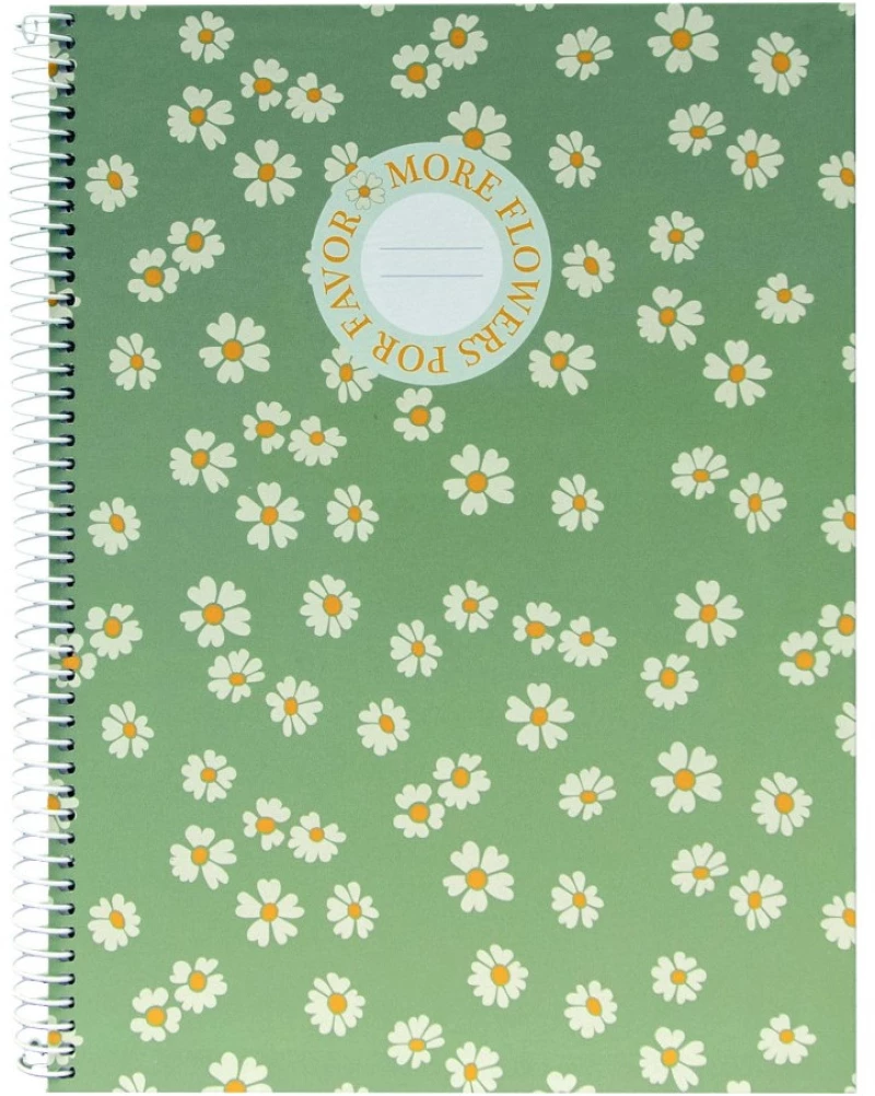 Τετράδιο Σπιράλ B'LOG Flowers Green A4 80 φύλλων Ancor  AN129830