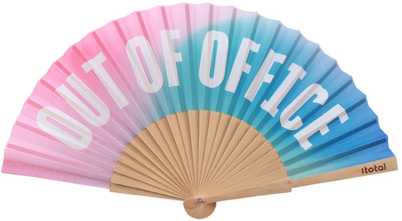 Βεντάλια Ξύλινη με Ύφασμα i-Total 23cm Out of Office  XL3165F