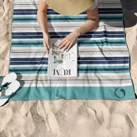 Πετσέτα Θαλάσσης Stripes Πετρόλ (90x180) microfiber Borea