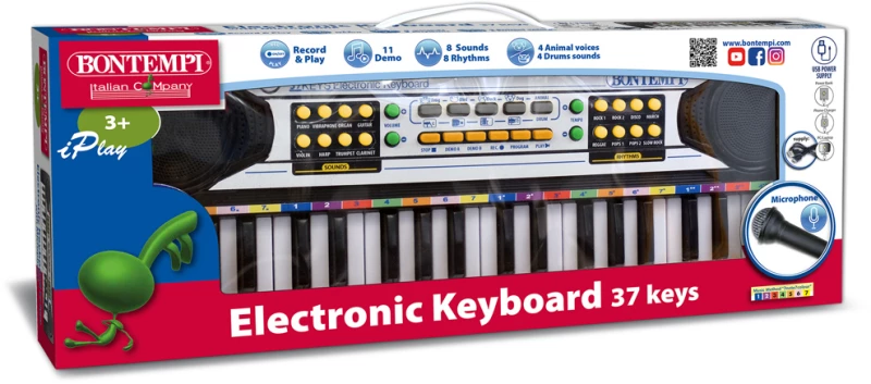 BONTEMPI ΗΛΕΚΤΡΟΝΙΚΟ KEYBOARD ΜΕ 37 ΚΛΕΙΔΙΑ ΚΑΙ ΜΙΚΡΟΦΩΝΟ (#12 3730)