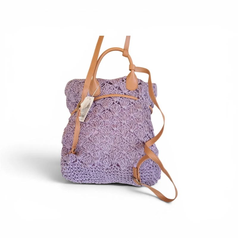 Backpack πλεκτή τσάντα Lila