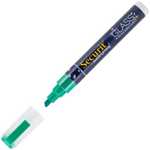 Μαρκαδόρος Υγρής Κιμωλίας Αδιάβροχος Securit Marker 610 For Glass & Chalkboard Green SMA610-GR